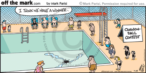 Swimming pool Cartoons & Comics by off the mark cartoons